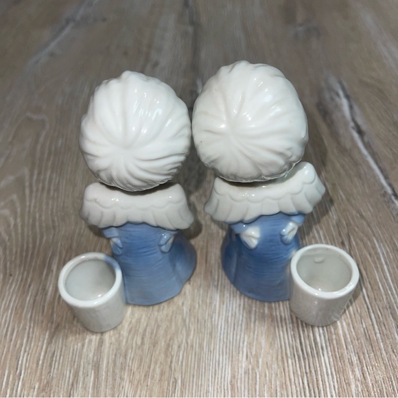 Vintage Sanmyro Blue Angel Candlestick Toothpick Decor Cherub Made In Japan - Picture 7 of 14